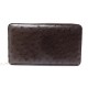 NEUF PORTEFEUILLE LANCEL EN CUIR D'AUTRUCHE MARRON PORTE CARTES LEATHER WALLET