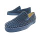 NEUF CHAUSSURES CHRISTIAN LOUBOUTIN BASKET SPIKE 39 EN DAIM BLEU NEW SHOES 995€