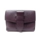 NEUF PORTEFEUILLE CHARLIE LANCEL A105122 CUIR DE BUFFLE GRAINE AUBERGINE WALLET