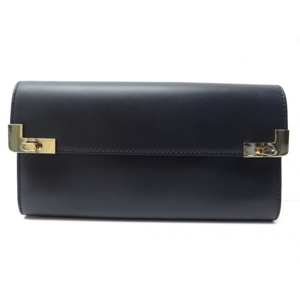 NEUF PORTEFEUILLE LANCEL LE L COMPAGNON A06203 EN CUIR BLEU NUIT NEW WALLET 395€