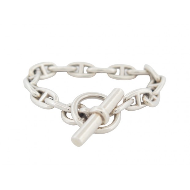 BRACELET HERMES CHAINE D'ANCRE PM 15 MAILLONS 22 CM EN ARGENT MASSIF JEWEL 960€