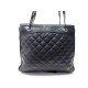 VINTAGE SAC A MAIN LOUISE FONTAINE SHOPPING EN CUIR MATELASSE NOIR QUILTED PURSE