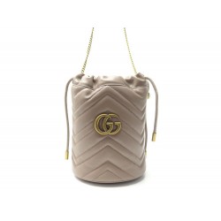 NEUF SAC A MAIN GUCCI MINI SEAU GG MARMONT 575163 EN CUIR BEIGE HAND BAG 920€