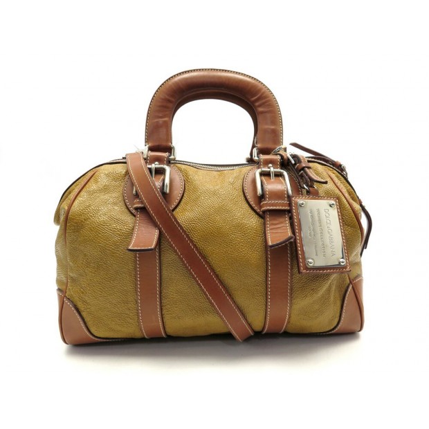 SAC A MAIN DOLCE GABBANA MISS ROMANTIQUE BOSTON EN CUIR MARRON HAND BAG 1500€