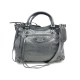 SAC A MAIN BALENCIAGA CITY VELO 235216 BANDOULIERE EN CUIR GRIS HANDBAG 1890€