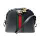 NEUF SAC A MAIN GUCCI OPHIDIA GG 499621 CUIR NOIR BANDE WEB BANDOULIERE 1390€