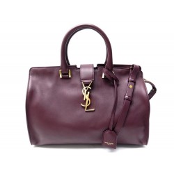 SAC A MAIN SAINT LAURENT 394461 PETIT CABAS YSL BORDEAUX BANDOULIERE PURSE 1890€