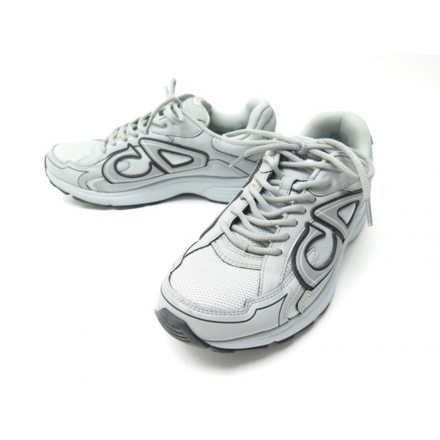 NEUF CHAUSSURES BASKETS DIOR B30 42 3SN279ZND EN TISSU GRIS SNEAKERS SHOES 890€