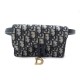 POCHETTE SAC CEINTURE CHRISTIAN DIOR EN TOILE OBLIQUE BLEUE ET CUIR POUCH 1150€