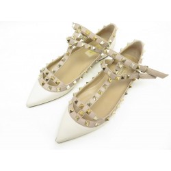 CHAUSSURES VALENTINO BALLERINES ROCKSTUD CWS00376 CUIR 37 IT 38 FR SHOES 680€
