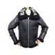 BLOUSON BALENCIAGA BOMBARDIER OVERSIZE 38 M EN CUIR PEAU LAINEE NOIR COAT 3450€