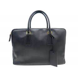 SACOCHE PRADA PORTE DOCUMENTS A MAIN SAC EN CUIR SAFFIANO NOIR BRIEFCASE 3900€