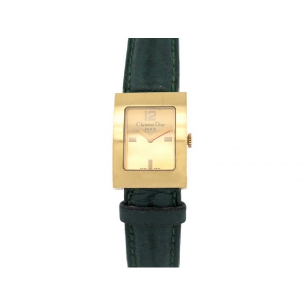 MONTRE CHRISTIAN DIOR MARIS D78-159 ACIER DORE & CUIR 25 MM GOLDE WATCH 1195€