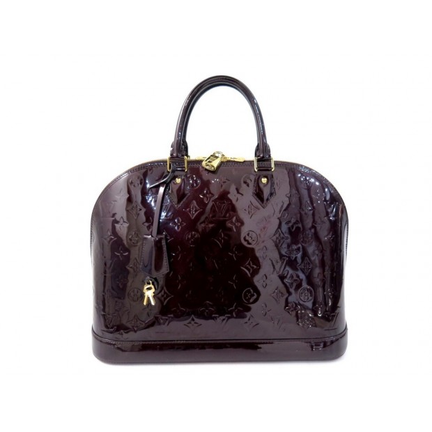 SAC A MAIN LOUIS VUITTON ALMA GM EN CUIR MONOGRAM VERNIS AMARANTE HAND BAG 2900€