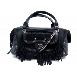 SAC A MAIN CHANEL PARIS DALLAS FRANGES EN CUIR ET POULAIN NOIR HAND BAG 4870€