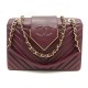 SAC A MAIN CHANEL RABAT LOGO CC BANDOULIERE CUIR CHEVRON BORDEAUX HAND BAG 4900€