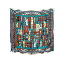 NEUF FOULARD HERMES COLLIERS DE CHIENS JAMIN CARRE 90 SOIE BOITE SILK SCARF 460€