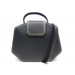 NEUF SAC A MAIN GUIRLANDE DE CARTIER TOP HANDLE CUIR NOIR HAND BAG PURSE 2900€