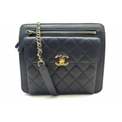 SAC A MAIN CHANEL WALLET ON CHAIN TIMELESS BANDOULIERE CUIR BLEU + BOITE 2950€