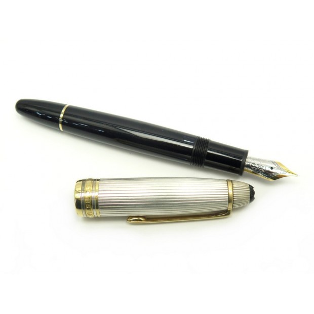 STYLO PLUME MONTBLANC MEISTERSTUCK SOLITAIRE DOUE 1461 PISTON ARGENT RESINE 970€