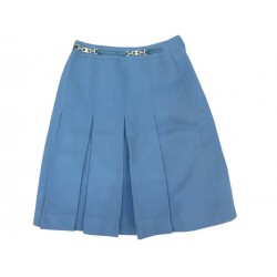 JUPE CELINE DETAILS TRIOMPHE TAILLE M 38 EN COTON BLEU BLUE COTTON SKIRT 990€