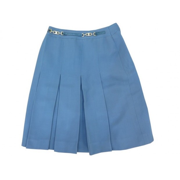 JUPE CELINE DETAILS TRIOMPHE TAILLE M 38 EN COTON BLEU BLUE COTTON SKIRT 990€