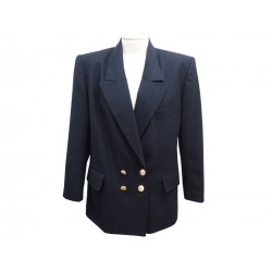 NEUF VESTE HERMES BLAZER EN LAINE BLEU MARINE L 42 NAVY WOOL JACKET NEW 2500€