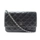 NEUF SAC A MAIN CHANEL POCHETTE WALLET ON CHAIN CUIR CAVIAR NOIR WOC BAG 2950€