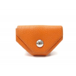 PORTE MONNAIE HERMES 24 EN CUIR GRAINE ORANGE LEATHER WALLET COIN PURSE 343€