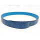 LIEN CEINTURE POUR BOUCLE HERMES 38MM REVERSIBLE CUIR CROCODILE BLEU BELT LINK