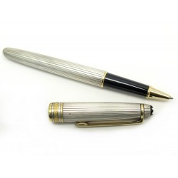 STYLO BILLE MONTBLANC MEISTERSTUCK SOLITAIRE DOUE 922001 ARGENT ROLLERBALL 900€