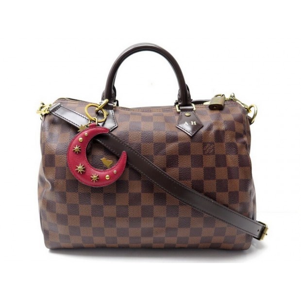 SAC A MAIN LOUIS VUITTON SPEEDY 30 TOILE DAMIER EBENE BANDOULIERE BAG 1700€