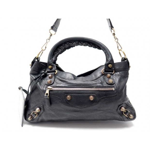 SAC A MAIN BALENCIAGA CITY GIANT 240577 CUIR NOIR CABAS LEATHER HAND BAG 2500€