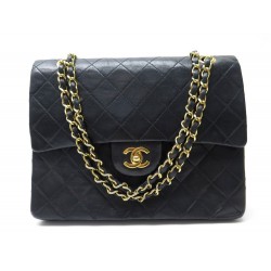 VINTAGE SAC A MAIN CHANEL TIMELESS CLASSIQUE MM CUIR NOIR BLACK HAND BAG 8450€