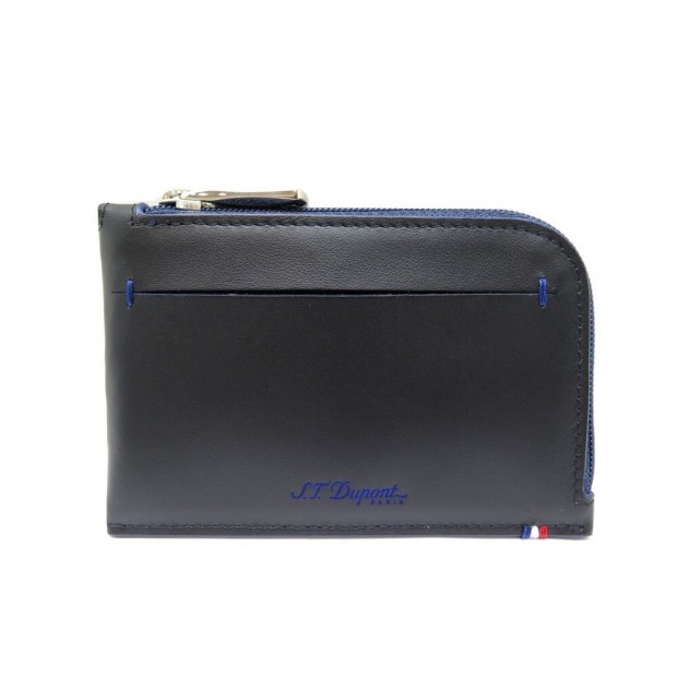 NEUF PORTE MONNAIE ST DUPONT LINE D SLIM 184001 CUIR NOIR + BOITE WALLET 170€