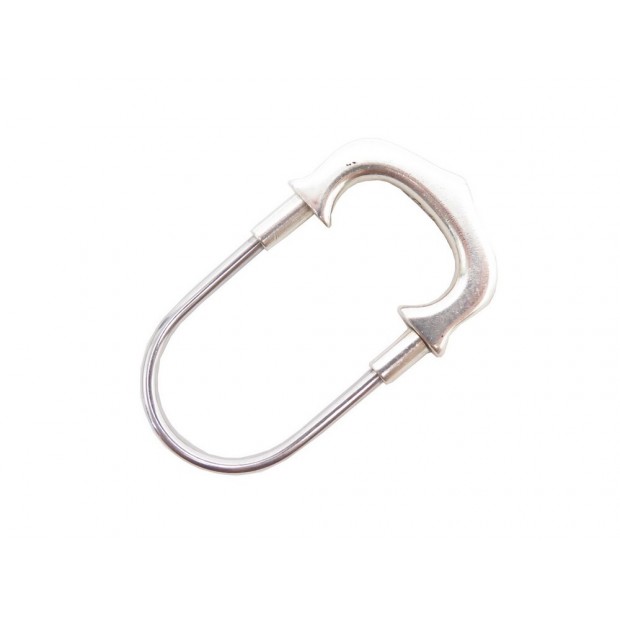 VINTAGE PORTE CLES CARTIER T1220108 DECOR C EN ARGENT 925 SILVER KEY RING