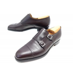 CHAUSSURES JM WESTON 237 9.5E 43.5 DERBY DOUBLE BOUCLE EN CUIR MARRON SHOES 990€