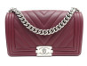 sac a main chanel boy chevrons a67086 en cuir bordeaux