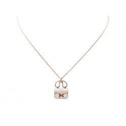 COLLIER HERMES PENDENTIF AMULETTE CONSTANCE OR ET DIAMANTS GOLD NECKLACE 6200€