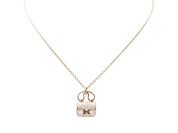 collier hermes pendentif amulette constance or et