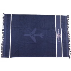 NEUF SERVIETTE DE PLAGE CHANEL AIRLINES LOGO CC 125X188CM BLEU BEACH TOWEL NEW