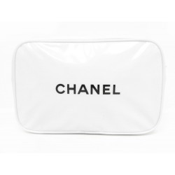 NEUF TROUSSE DE TOILETTE CHANEL BEAUTE EN VERNIS BLANC TOILETRY BEAUTY TOOLKIT