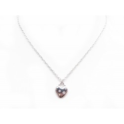 COLLIER PENDENTIF TIFFANY 46 CM EN OR BLANC 18K & DIAMANTS 0.09CT COEUR NECKLACE