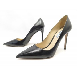 NEUF CHAUSSURES PRADA ESCARPINS 41 IT 42 FR CUIR NOIR LEATHER PUMP SHOES 590€