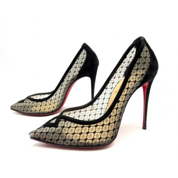 NEUF CHAUSSURES CHRISTIAN LOUBOUTIN NEOALTO 38 ESCARPINS DENTELLES SHOES 700€