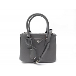 NEUF MINI SAC A MAIN PRADA GALLERIA 1BA906 EN CUIR SAFFIANO GRIS HAND BAG 2200€