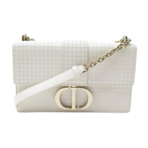 SAC A MAIN DIOR 30 MONTAIGNE EN CUIR BLANC BANDOULIERE LEATHER HAND BAG 3100€