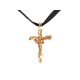 PENDENTIF BROCHE CHRISTIAN LACROIX CROIX STRASS EN METAL DORE PENDANT BROOCH