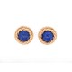 VINTAGE BOUCLES D'OREILLES CHRISTIAN DIOR EN METAL DORE & PERLES BLEUES EARRINGS