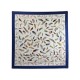 NEUF FOULARD HERMES PLUMES DE LINARES CARRE 90 CM EN SOIE BLEU SILK SCARF 410€